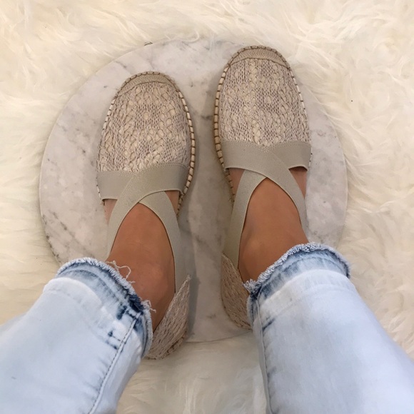 Anthropologie Shoes - Tan Embroidered Edgy Eclectic Comfy Espadrille